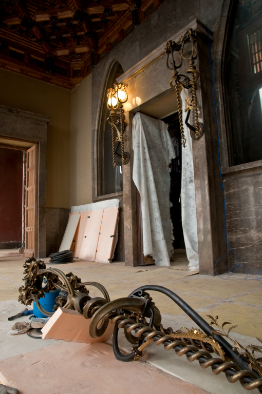 Obres de restauració del Palau Gúell. Foto: Quim Boix / Diputació de Barcelona