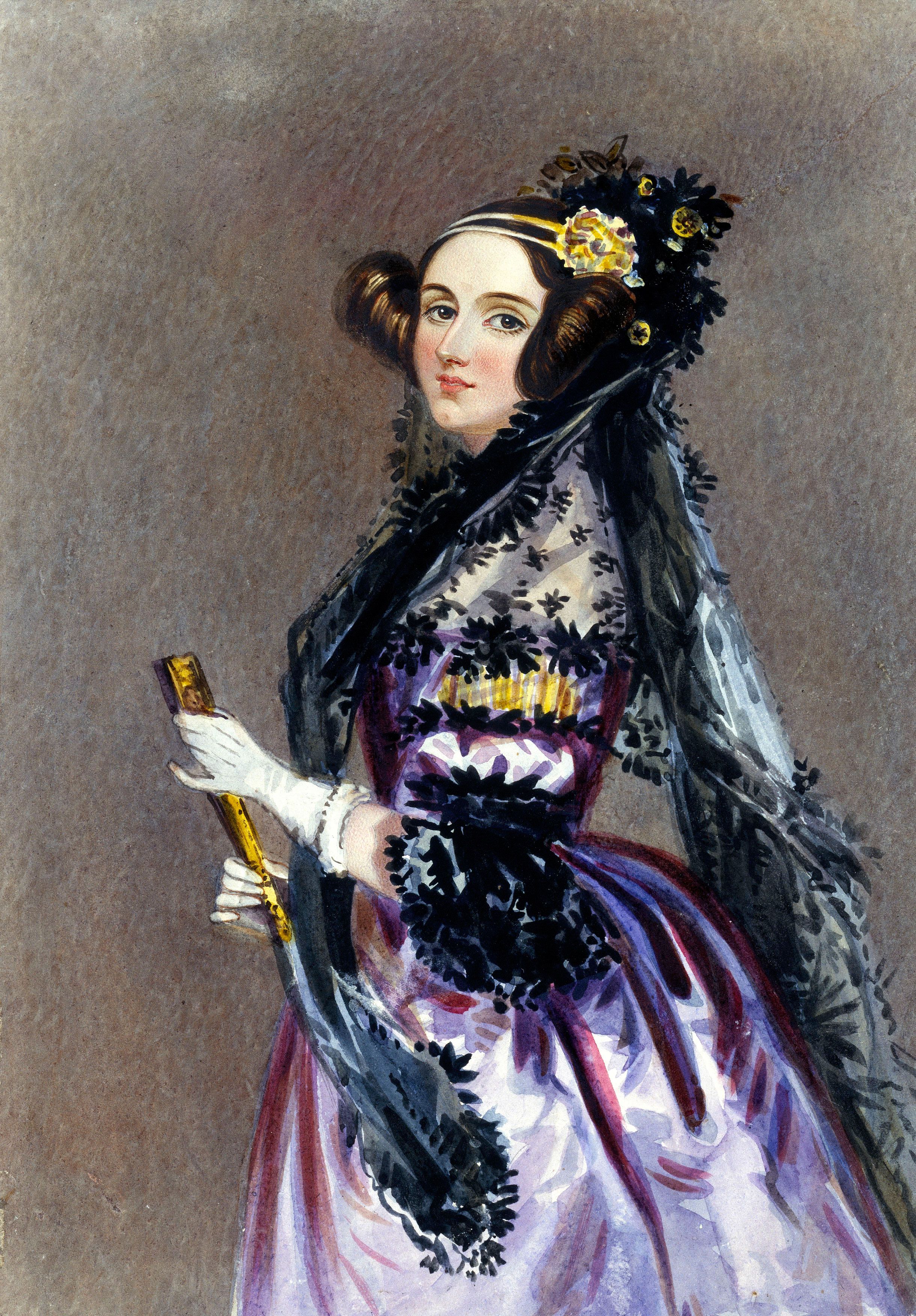 Retrat a l'aquarel·la d'Ada King, comptessa de Lovelace, considerada la primera programadora de la història. Imatge: Domini públic / Wikimedia Commons