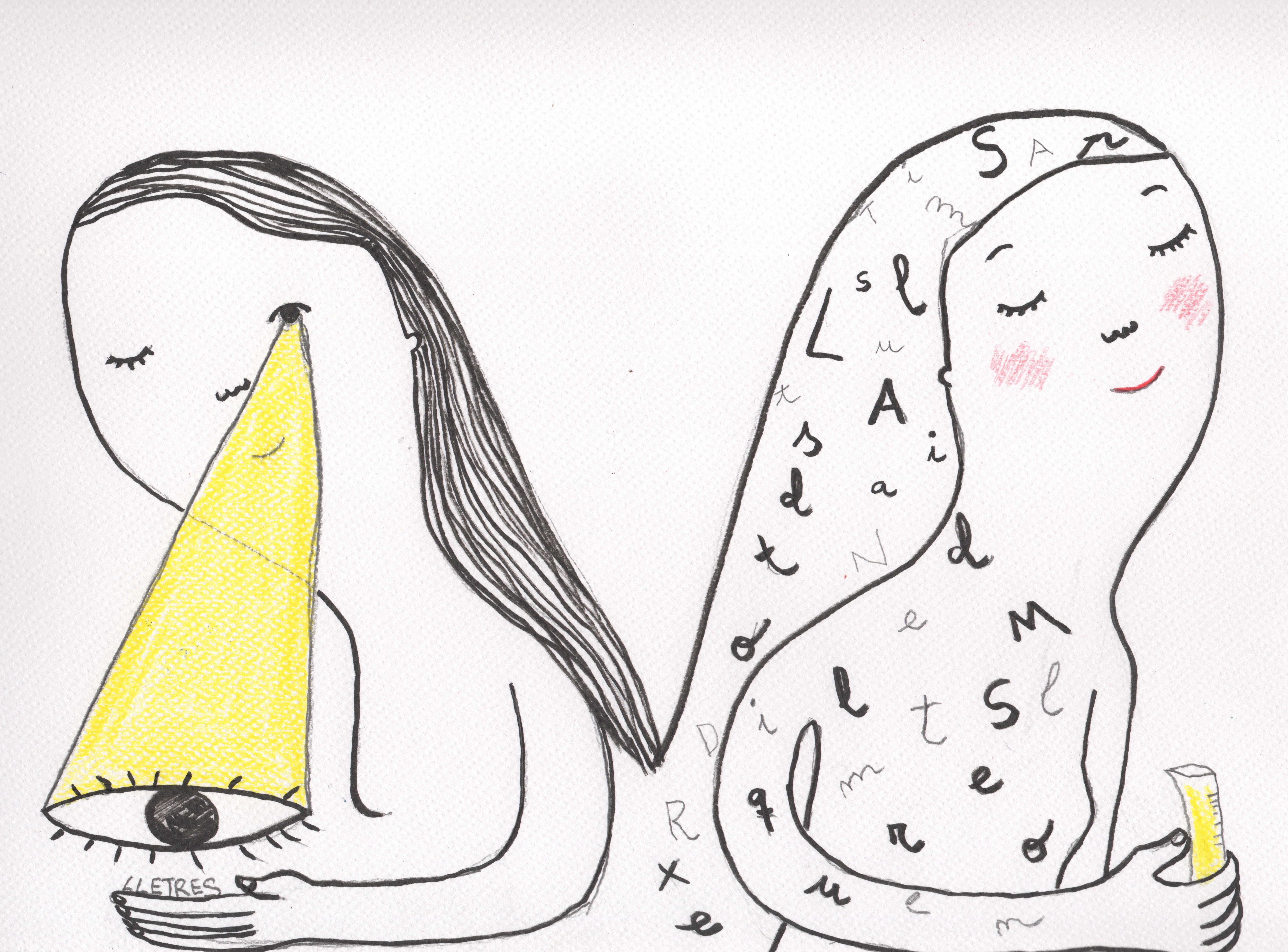Ciències pures, o lletres? Il·lustració d'Eva Armisén de "Vaig fer ciències pures", un text d'Eva Piquer basat en un fragment del llibre "La noia perfecta", de Nathalie Azulai.