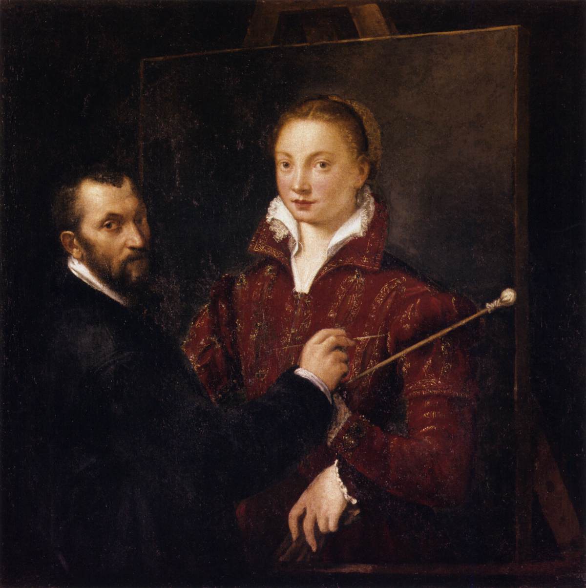 Bernardino Campi pintant a Sofonisba Anguissola, 1550