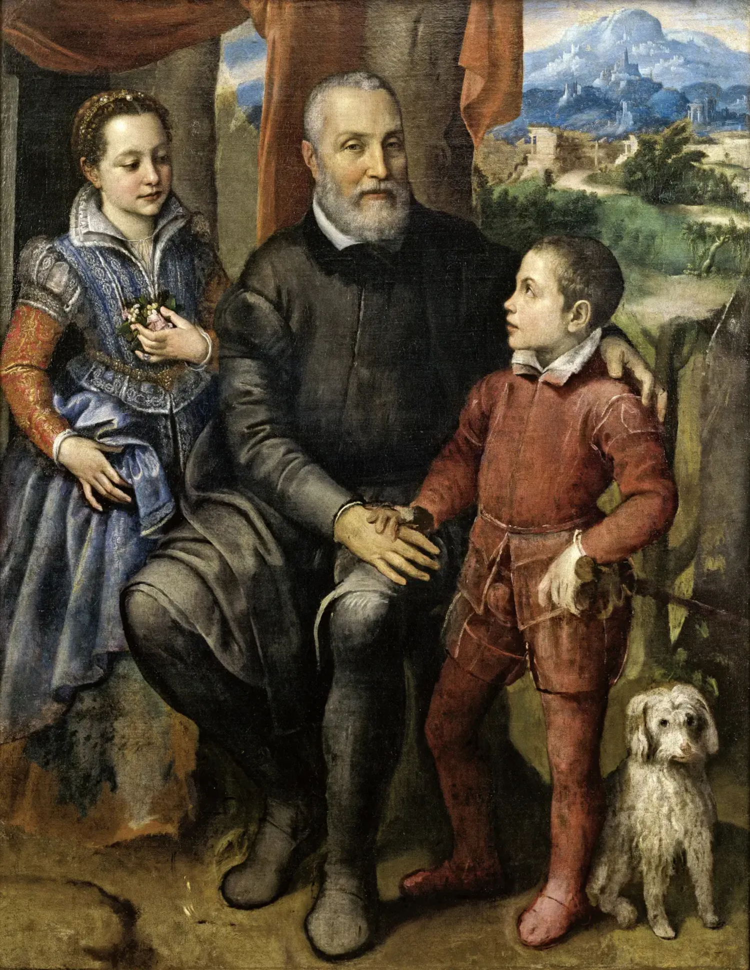 Sofonisba Anguissola: Retrat de família, Minerva, Amílcar i Asdrubale Anguissola, 1559