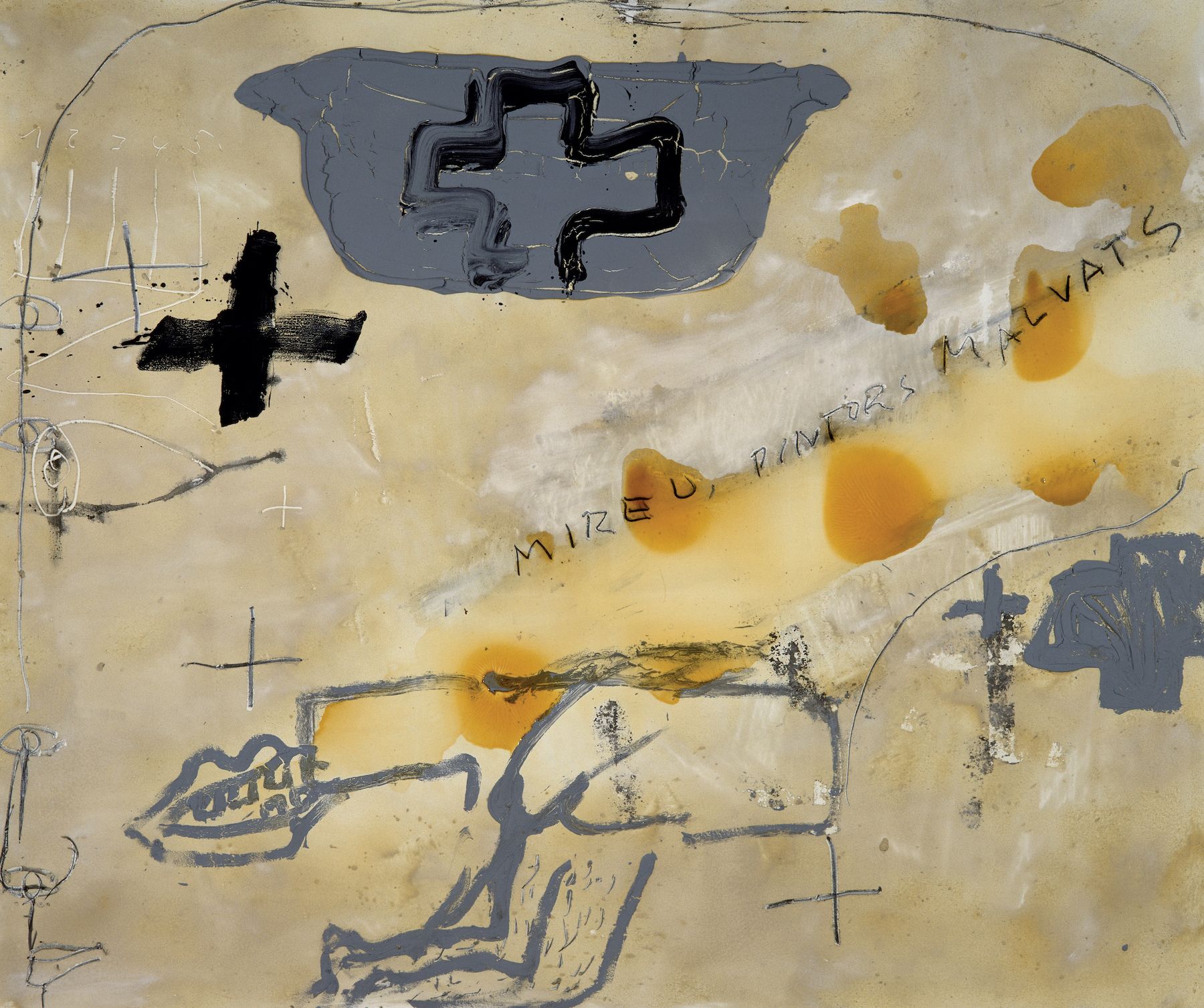 Antoni Tàpies. "Pintors malvats" (1988). Museu Tàpies, Barcelona © Comissió Tàpies / Vegap, 2024.