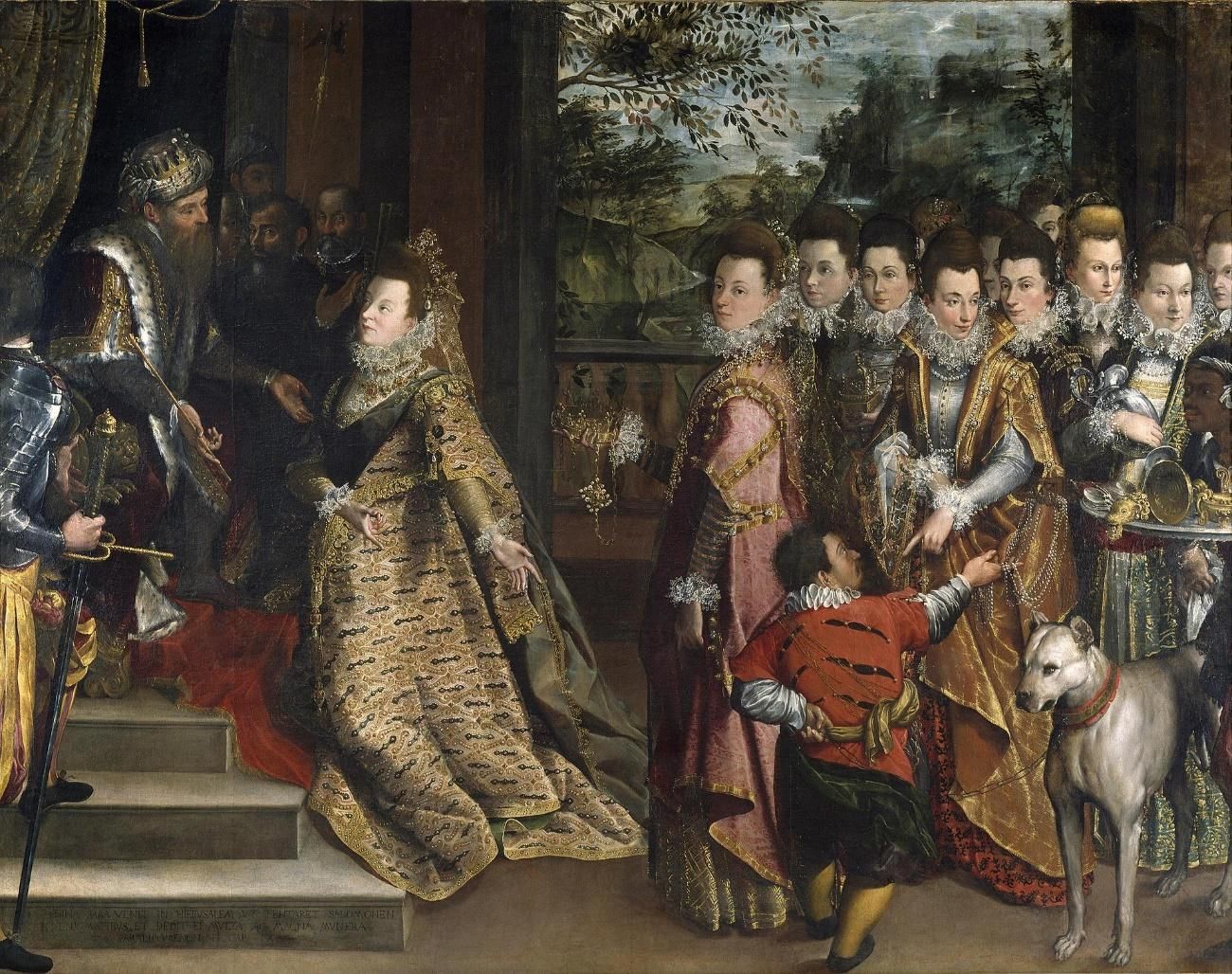 La visita de la reina de Saba al rei Salomó, 1599