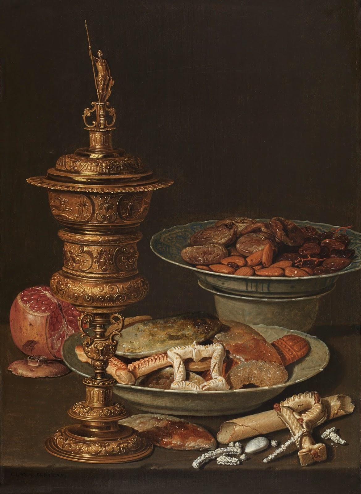 Dolços, magrana, copa daurada i porcellana, c. a 1612