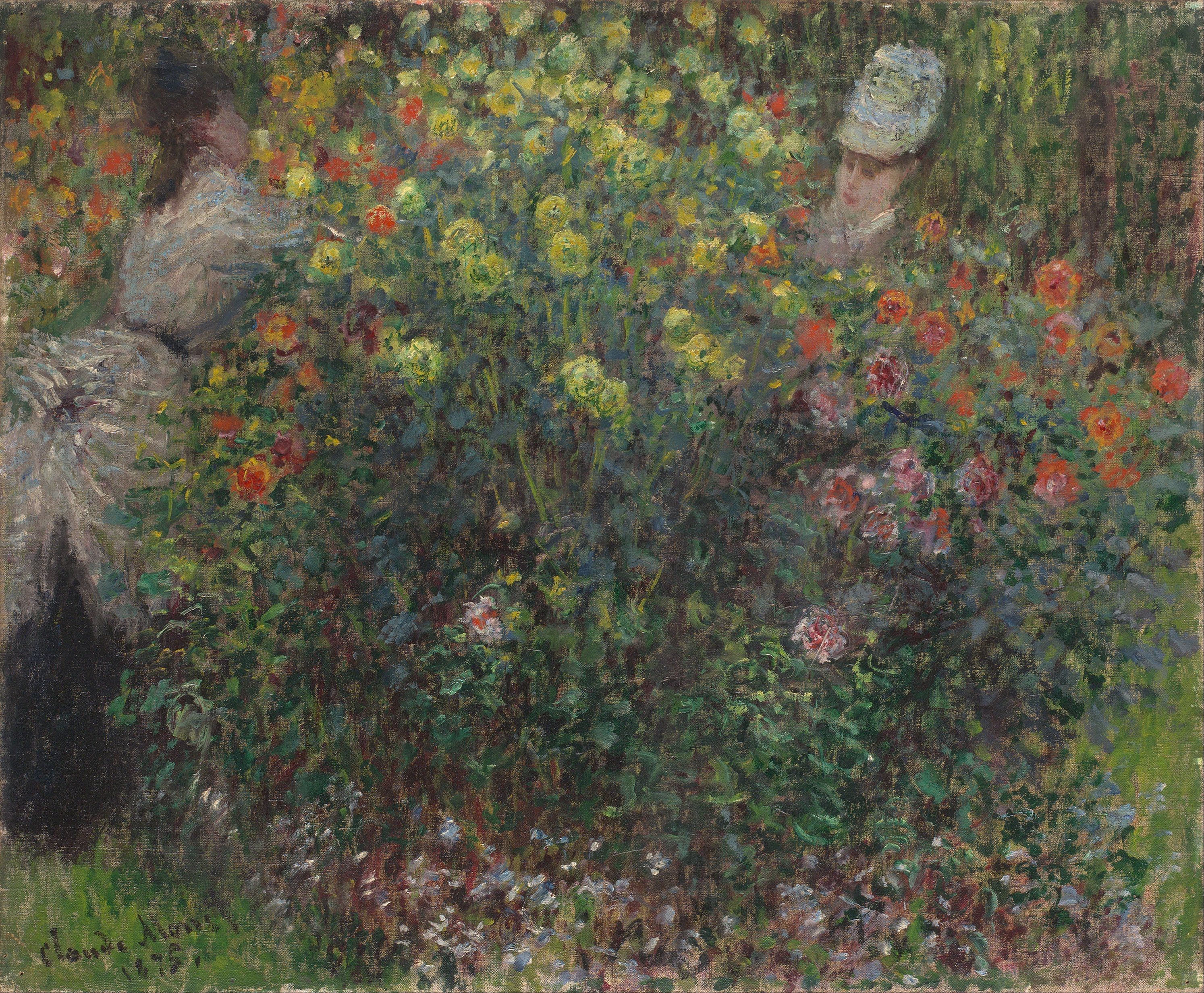 claude monet ladies in flowers google art project