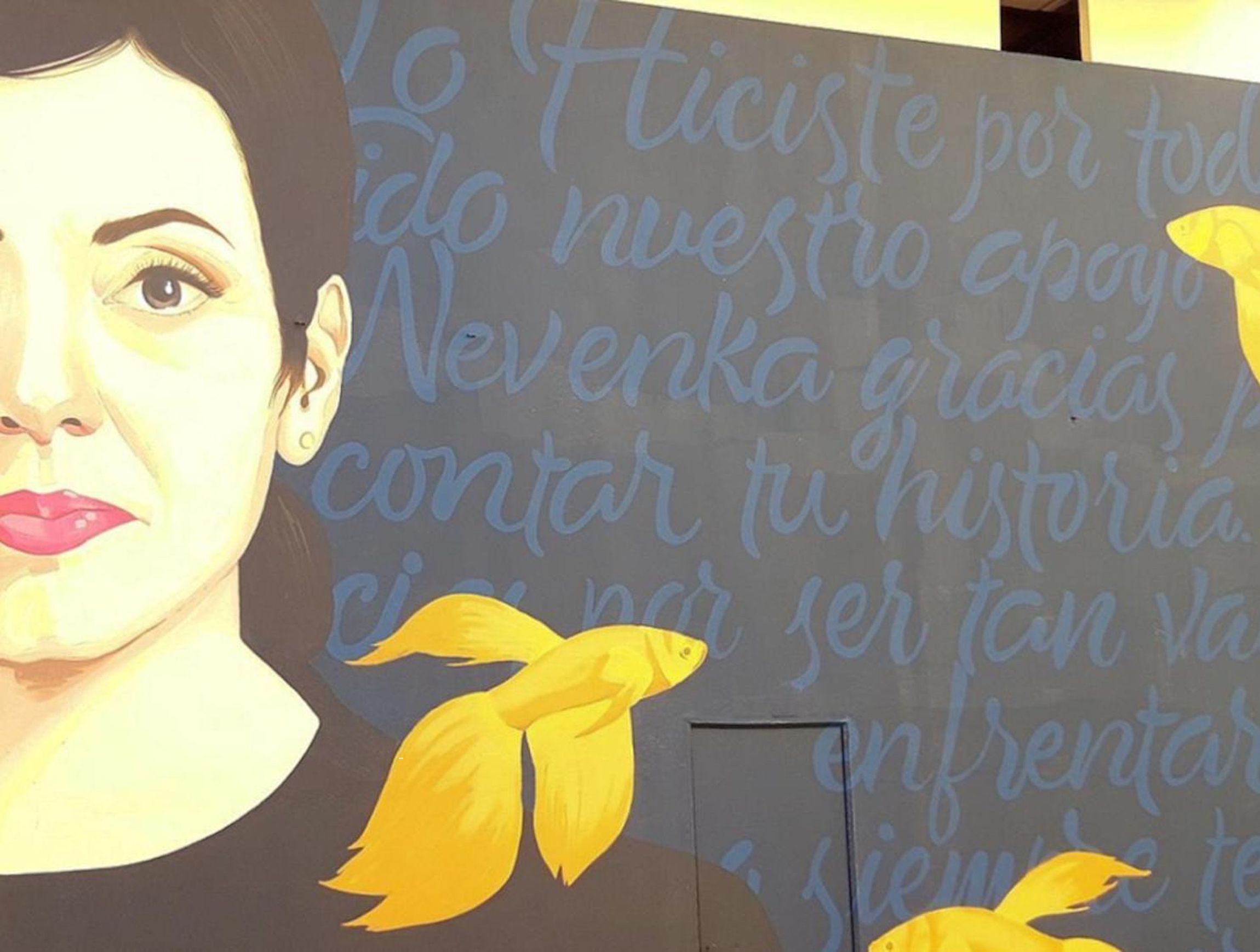 Mural de Ponferrada dedicat a Nevenka Fernández, que va gosar denunciar la violència masclista. Foto: Viascos