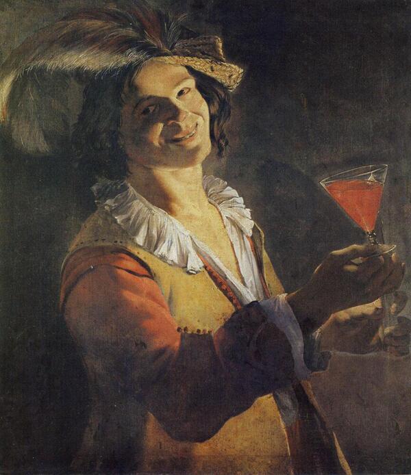 Jove rient amb una copa de vi, 1628 (Judith Leyster)