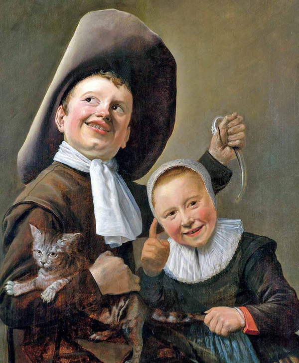 Un nen i una nena amb un gat i una anguila, 1635 (Judith Leyster)