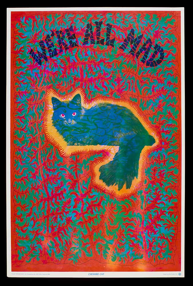 "Gat de Cheshire", cartell psicodèlic de Joseph McHugh, publicat per East Totem West, EUA, 1967. Adquirit a través del Julie and Robert Breckman Print Fund. Victoria and Albert Museum, Londres