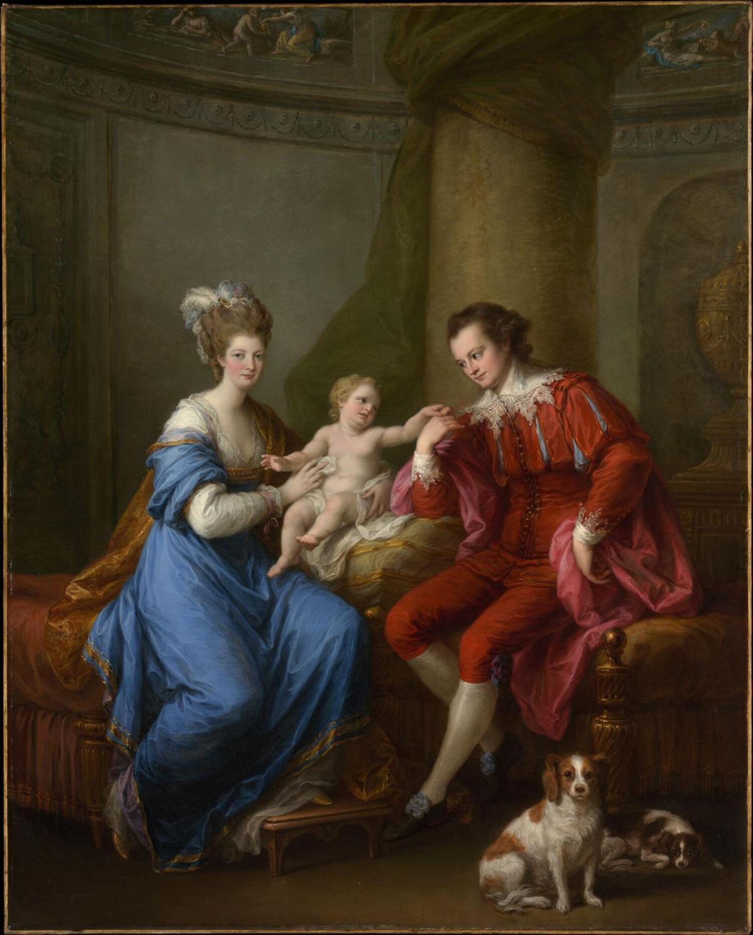 Retrat d’Edward Smith Stanley amb la seva primera esposa, lady Elizabeth Hamilton i el seu fill Edward, 1776 (Angelica Kauffman, Suïssa)